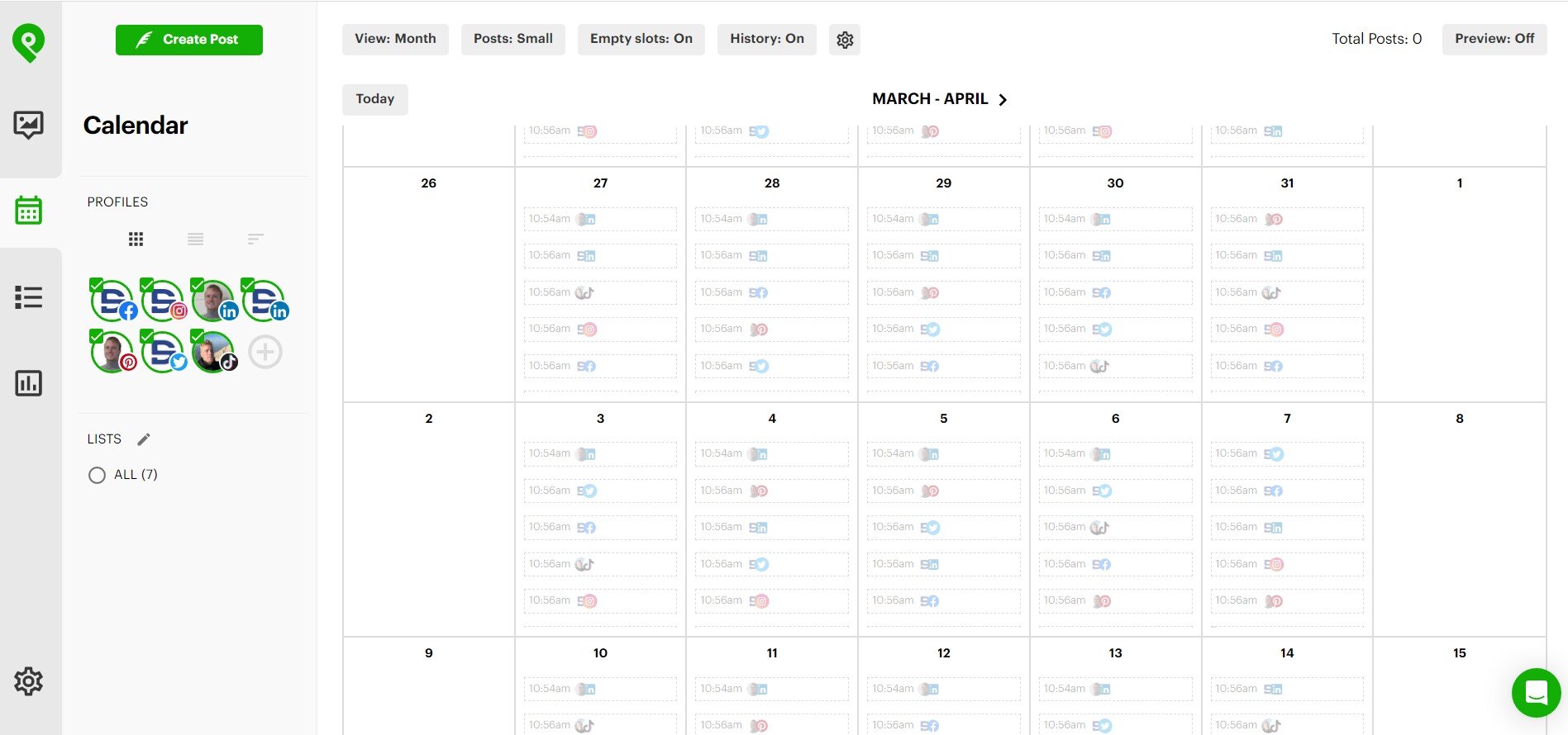 Fully automatable posting schedule